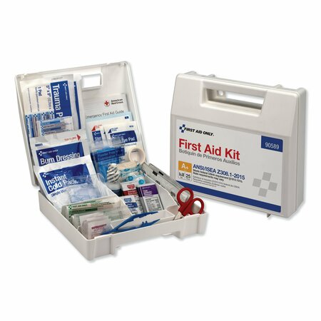 FIRST AID ONLY ANSI 2015 Compliant Class A+ Type I & II First Aid Kit, 25 Ppl, 141 Pc 90589